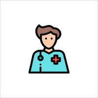A doctor icon with a stethoscope vector