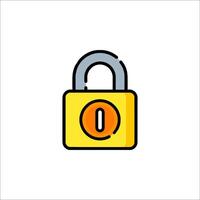 A lock icon with a key inside vector
