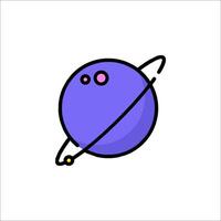 A cartoon planet with a ring around it vector