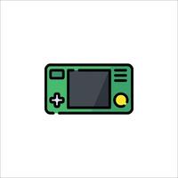 A green and yellow game console icon vector