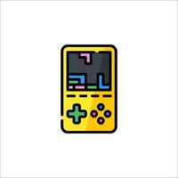 A yellow game console icon with a controller vector