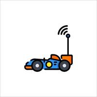 A car with a wifi antenna on it vector