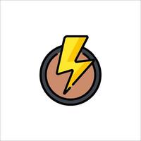 A lightning bolt icon in a circle vector