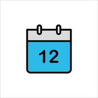 Calendar icon with the date 12th of july vector