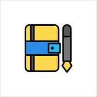 A notebook and pen icon on a white background vector