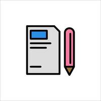A pencil and a document icon vector