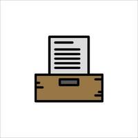 A file cabinet with a document inside vector