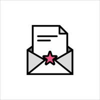 An envelope with a star on it vector