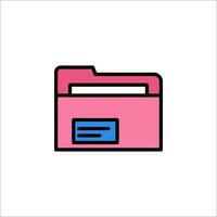 A pink folder icon on a white background vector
