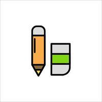 A pencil and a pencil sharpener icon vector