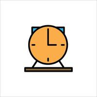 An orange clock on a table with a white background vector