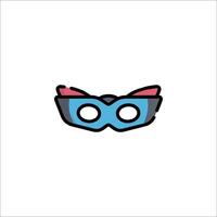 A blue and pink mask with a cat's face vector