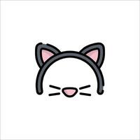 A cat's face with a black nose and pink ears vector