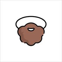 A cartoon beard with a hat on it vector