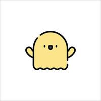 A ghost icon with a smiley face vector