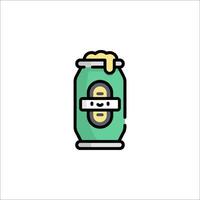 A can of beer with a yellow lid vector