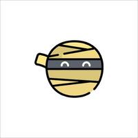 A cartoon mummy with a smile on its face vector