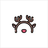 A reindeer head icon with a pink nose vector