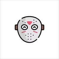 A cartoon mask with a heart on it vector