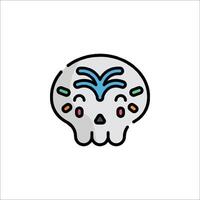 A sugar skull with colorful eyes and a smile vector