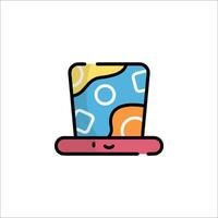 A colorful hat with a smiley face on it vector