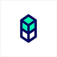 A logo for a company that is made up of a cube vector