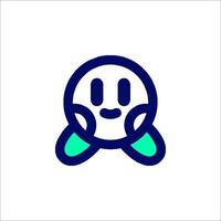 A cartoon character with a green bow on its head vector