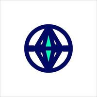 A logo with a green and blue star in the center vector