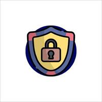 A shield with a lock icon vector