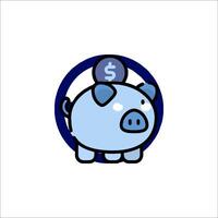 A cartoon pig with a dollar sign on it vector