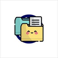 A folder with a smiley face on it vector