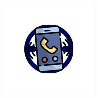 A phone with a phone call icon on it vector