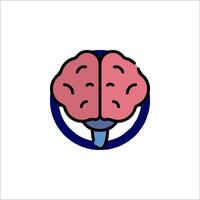 A cartoon brain icon on a white background vector