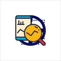 Mobile app analytics icon illustration vector