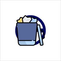 A trash can with a cup of garbage in it vector