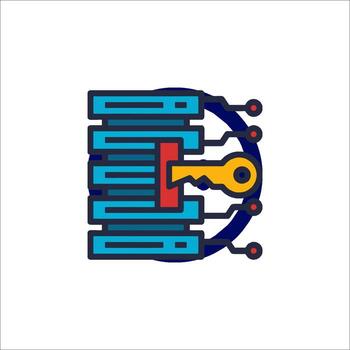 A key in the middle of a computer vector