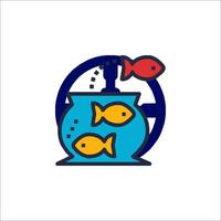 Fish in a bowl icon vector