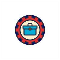 A blue and red toolbox icon on a white background vector