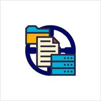 A file folder icon with a blue and yellow background vector