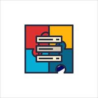 A colorful icon of a server rack vector