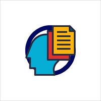 A head with a paper document in it vector