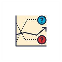 A graph with arrows pointing up and down vector