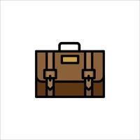 A brown briefcase icon on a white background vector
