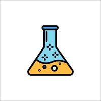 A laboratory flask with liquid in it vector