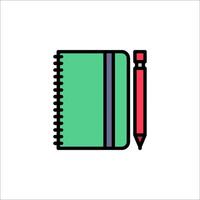 Notebook and pencil icon illustration vector