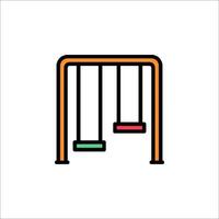 A swing with two red and green bars on it vector