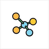 An icon of a molecule with four balls vector