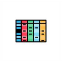A colorful bar chart icon on a white background vector
