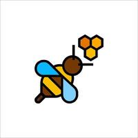 A bee with a honeycomb on it vector