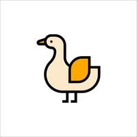 A duck icon in a line style vector